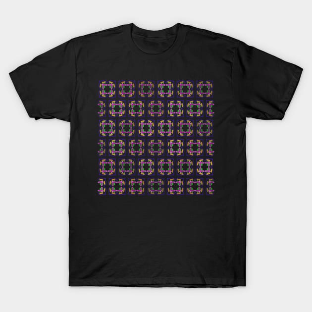 Square Intricate Colorful Brick Seamless Pattern T-Shirt by Kanika Behari Studio